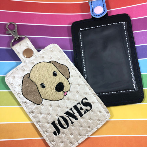 Labrador Puppy Face Double Sided Luggage Tag Design for 5x7 Hoops