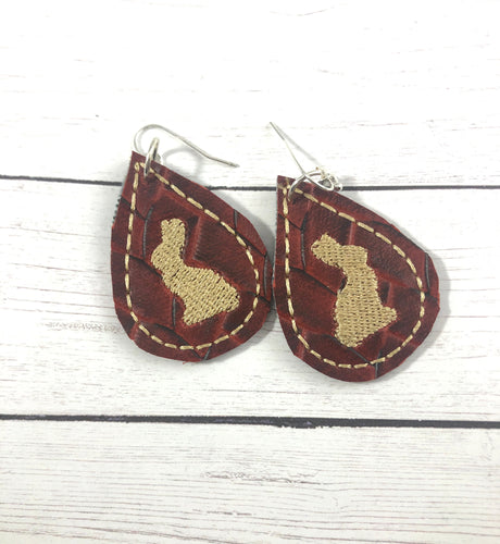 Boucles d’oreilles en forme de larme de lapin en chocolat