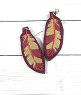 Pendientes rellenos de plumas