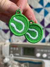 Tennis Ball FSL Earrings - Freestanding Lace Earring Design - In the Hoop Embroidery Project