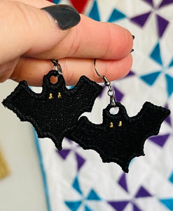 Bat FSL Earrings - In the Hoop Freestanding Lace Earrings