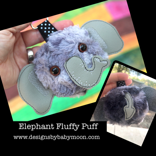 Elephant Fluffy Puff - In the Hoop Embroidery Design