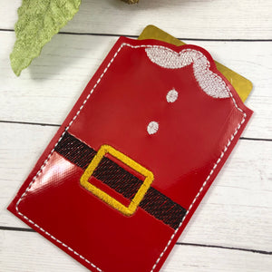 Santa Suit Gift Card Holder In The Hoop (ITH) Embroidery Design