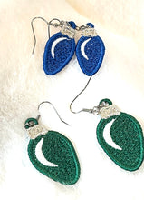 Christmas Bulb FSL Earrings - In the Hoop Freestanding Lace Earrings - TWO SIZES