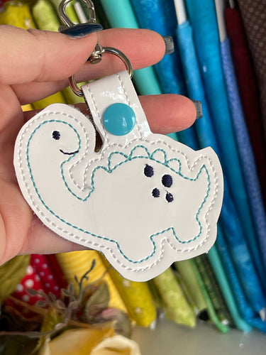 Dinosaur snap tab - cute dino bag tag design