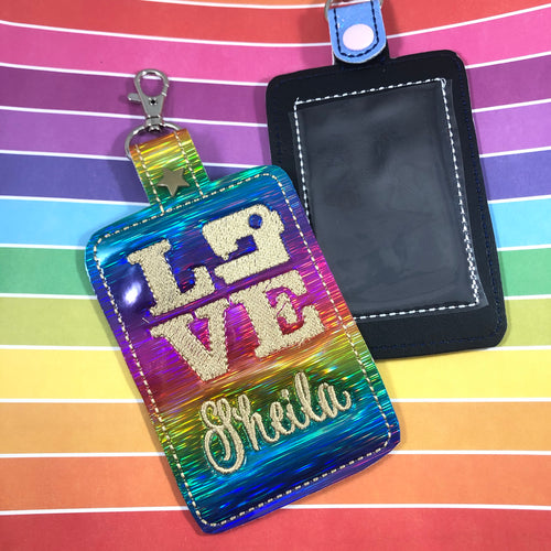 LOVE Sewing Double Sided Luggage Tag Design for 5x7 Hoops