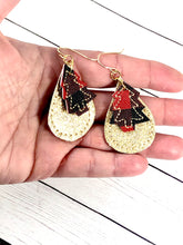 Christmas Tree Layers Earrings embroidery design for Vinyl and Leather