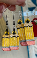 Pencil Boucles d'oreilles FSL - Boucles d'oreilles en dentelle autoportantes In the Hoop