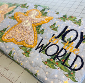 Singing Angel Joy to the World - In the Hoop Mug Rug Embroidery Project