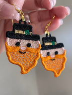 Leprechaun FSL Earrings - In the Hoop Freestanding Lace Earrings