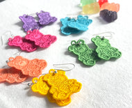 Boucles d’oreilles Honey Bear Gummy Bear FSL - Boucles d’oreilles en dentelle autoportantes In the Hoop