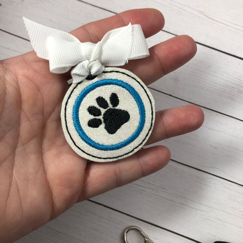 Paw Print Mini Ornament / Eyelet Tag Charm