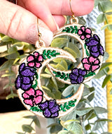 Pendientes Petunia Moon FSL - Pendientes de encaje independientes en el aro