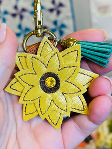 Sunflower 3D Rivet Keyfob 4x4