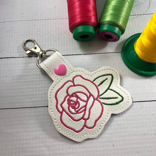 Rose Outline Snap Tab 4x4