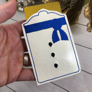 Snowman Gift Card Holder In The Hoop (ITH) Embroidery Design
