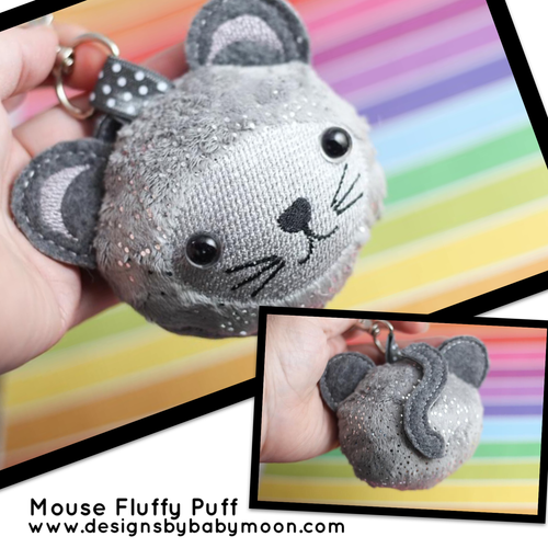 Mouse Fluffy Puff - In the Hoop Embroidery Design