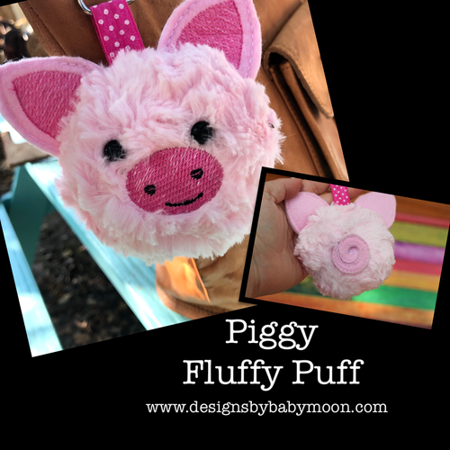Piggy Fluffy Puff - Dans le motif de broderie cerceau