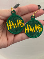 HAWKS FSL Earrings - In the Hoop Freestanding Lace Earrings