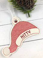 Santa Hat Sketch Fill Ornament for 4x4 hoops