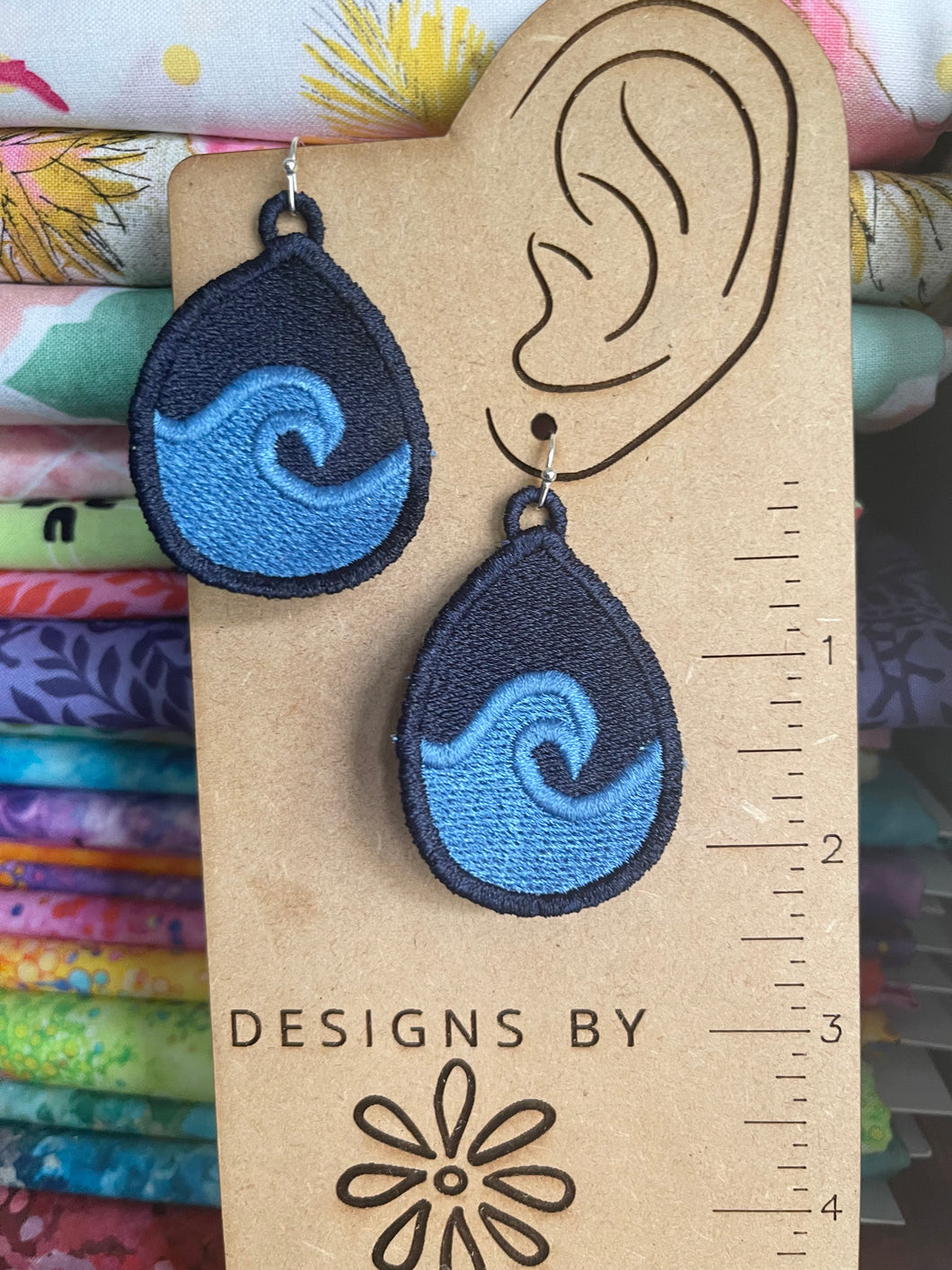Waves FSL Earrings - In the Hoop Freestanding Lace Earrings - Two Sizes