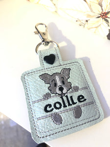 Border Collie Name Tag for 4x4 hoops