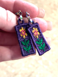Spring Flower Tiles FSL Earrings - In the Hoop Freestanding Lace Earrings