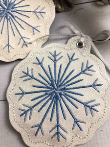 Snowflake Christmas Ornament for 4x4 hoops