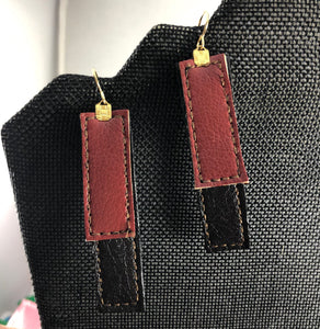 Bar Earrings and Pendant embroidery design for Vinyl and Leather