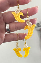 Banana FSL Earrings - In the Hoop Freestanding Lace Earrings