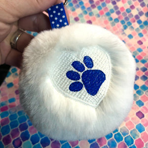 Paw Print Heart Fluffy Puff Design- In the Hoop Embroidery Design