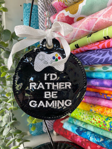 I'd Rather Be Gaming Christmas Ornament for 4x4 hoops