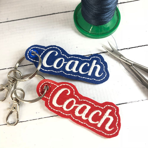 Coach Word Art Eyelet Tags