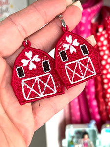 Old Valentine's Barn FSL Earrings - In the Hoop Freestanding Lace Earrings