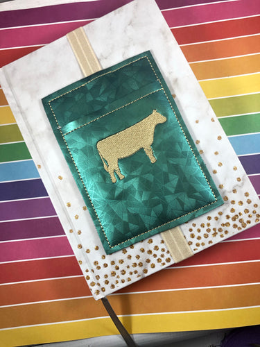 Poche de stylo de vache dans le motif de broderie cerceau (ITH)