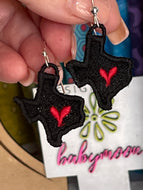 Texas FSL Earrings - In the Hoop Freestanding Lace Earrings