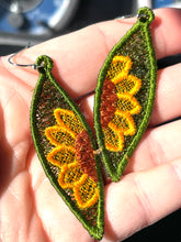 Sunflower Wedge FSL Earrings - In the Hoop Freestanding Lace Earrings