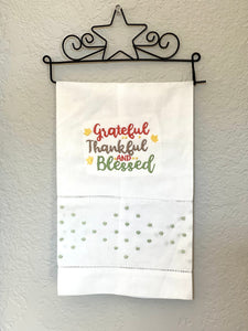 Grateful Thankful Blessed Embroidery Design
