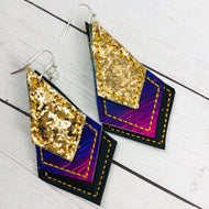 Diamond Drops Earrings embroidery design with bonus SVGs