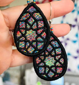 Star Tiles FSL Earrings - In the Hoop Freestanding Lace Earrings