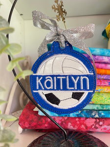 MASHUP Split Volleyball Soccer Ball BLANK Applique Bag Tag OR Ornament for 4x4 hoops