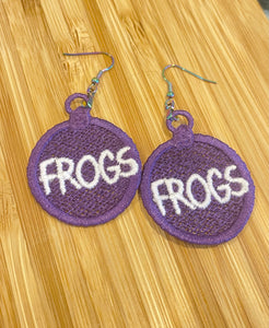 Frogs FSL Earrings - In the Hoop Freestanding Lace Earrings
