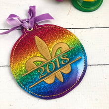 Fleur De Lis 2018 Christmas Ornament for 4x4 hoops