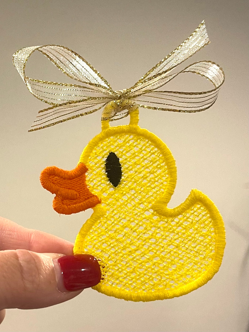 Rubber Ducky Freestanding Lace Ornament or Bookmark for 4x4 hoops