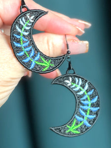 Bluebonnet Moon FSL Earrings - In the Hoop Freestanding Lace Earrings