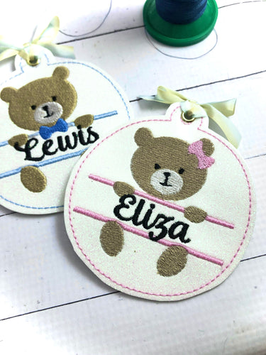 Adornos navideños Bear Boy y Bear Girl para aros 4x4