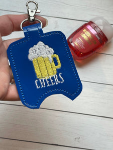 Beer Mug Hand Sanitizer Holder Snap Tab Version In the Hoop Embroidery Project 1 oz BBW for 5x7 hoops