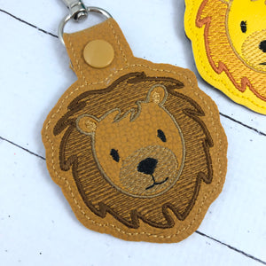 Lion Face snap tab embroidery design
