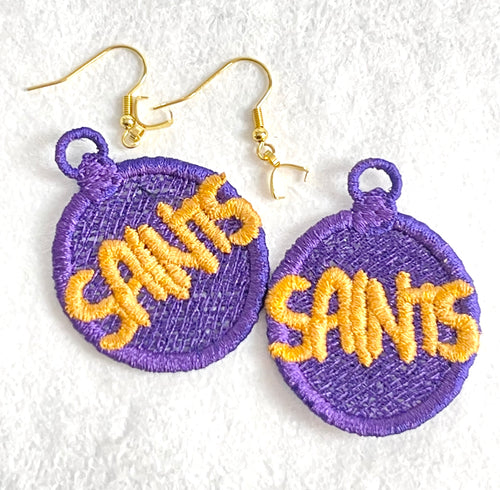 Boucles d'oreilles SAINTS FSL - Boucles d'oreilles en dentelle autoportantes In the Hoop