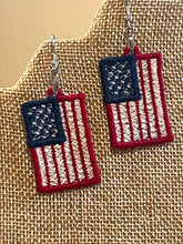 Boucles d’oreilles Tiny American Flag FSL - Boucles d’oreilles en dentelle autoportantes In the Hoop